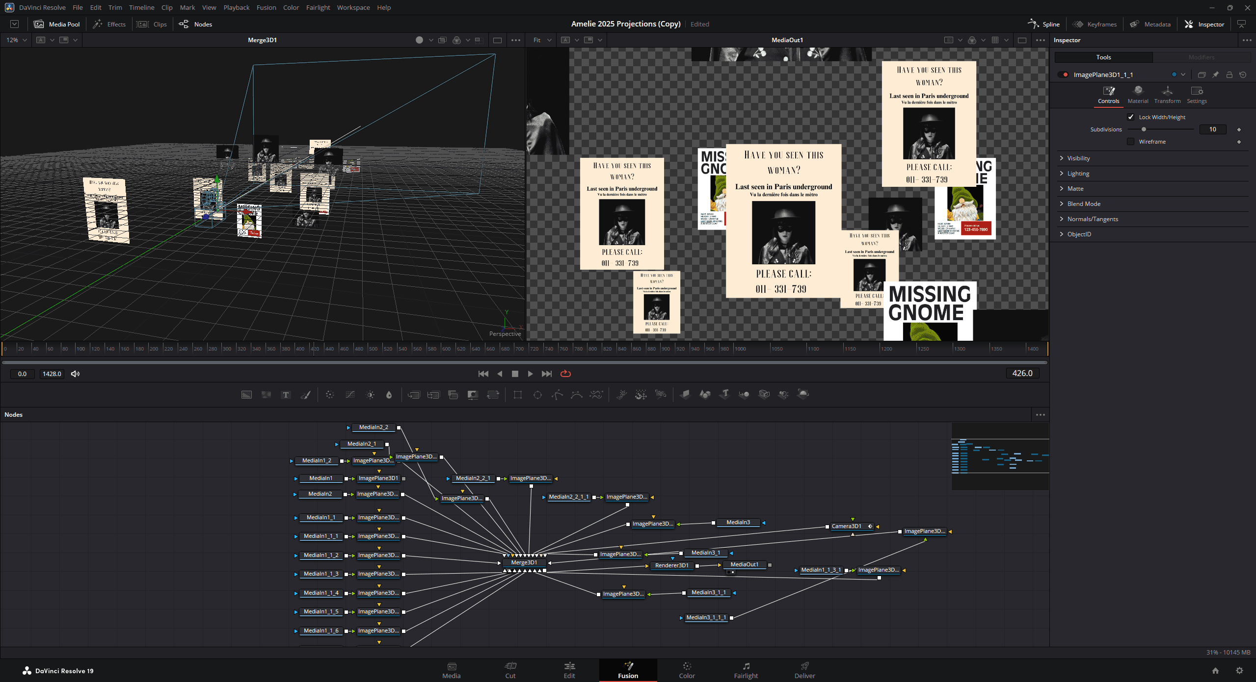 Screenshot of the Fusion page in DaVinci Resolve