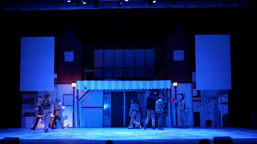 The finished flyers animation when projected